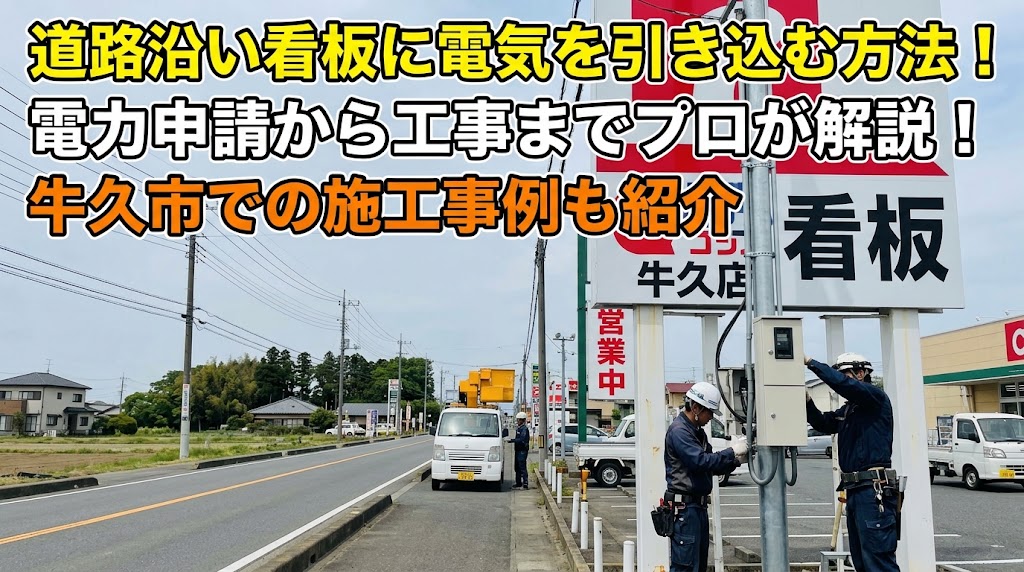 牛久市看板電気工事と電力申請